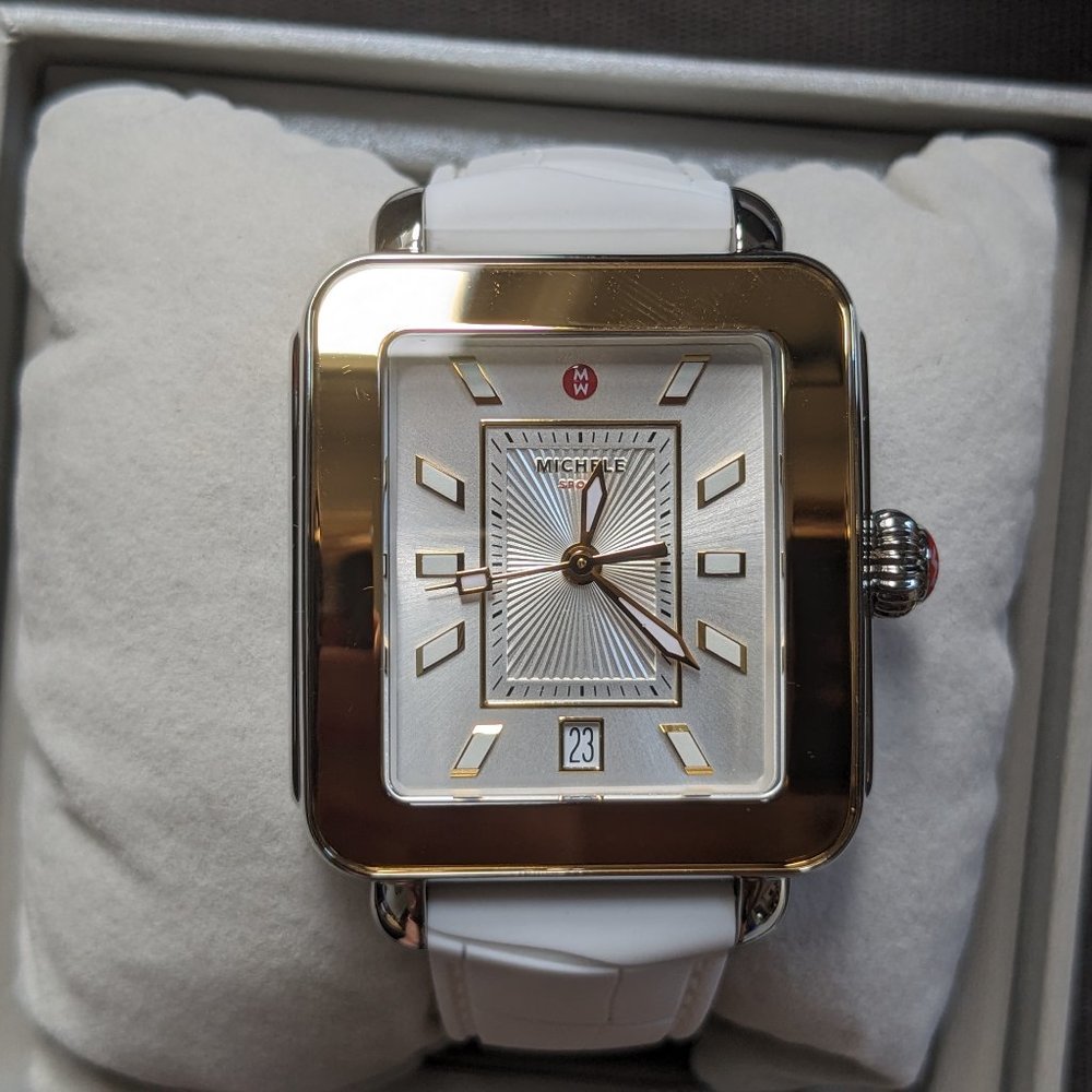 MICHELE, Deco Sport Watch Head & Silicone Strap, 34mm x 36mm